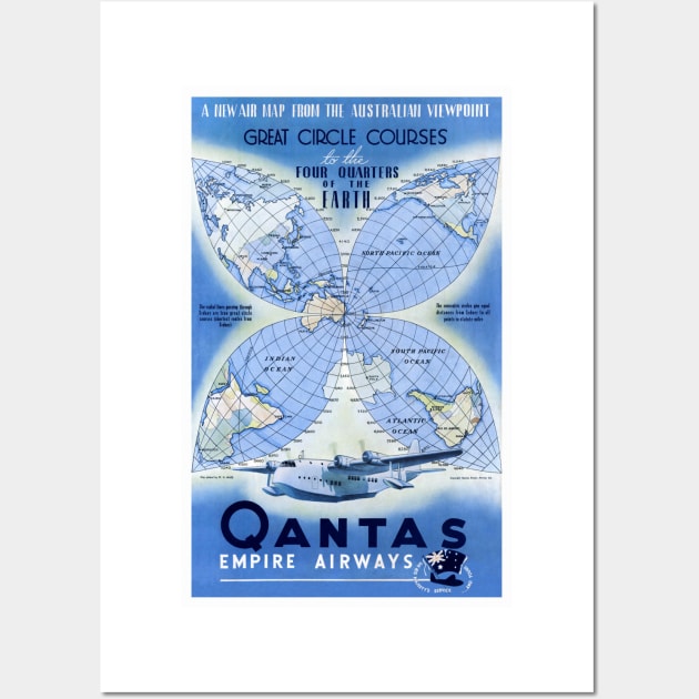 Vintage Travel Poster Australia Qantas Wall Art by vintagetreasure